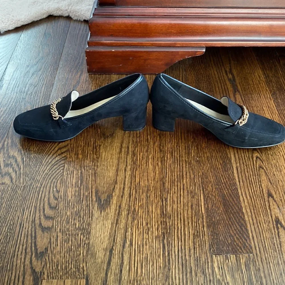 Liz Claiborne Suede Heeled Loafers - Size 7.5